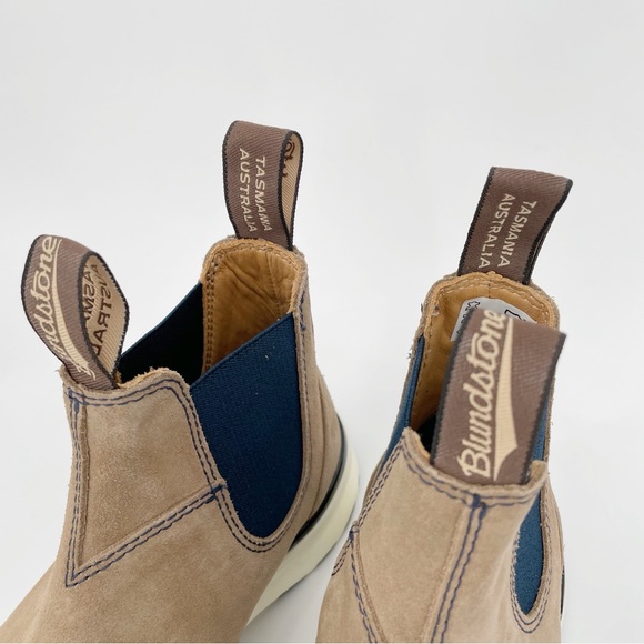 Blundstone Tan Sand Suede Navy Active Sneaker Chelsea Boot Men 5 Women 7 - Picture 8 of 8